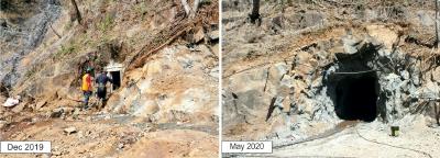 Figure 5: San Marcial Tunnel - Underground Development in 2020 (CNW Group/GR Silver Mining Ltd.)