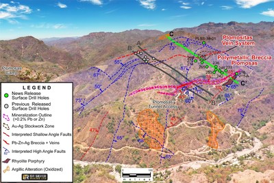 Figure 1: Drone Image of the Plomosas Mine Area (looking to the NW) (CNW Group/GR Silver Mining Ltd.)