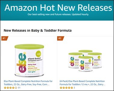 Amazon Hot New Releases (CNW Group/Else Nutrition Holdings Inc.)
