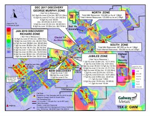 Figure 3: Strong Gold-in Glacial Till, Soil, Boulders and Chip Samples at Clarence Stream