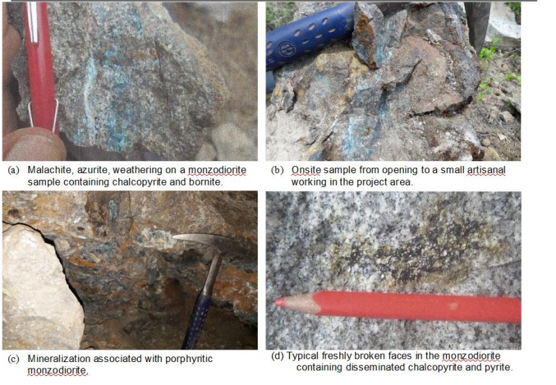 Figure 1:                Porphyritic Copper Project - Historical Sampling Photos
