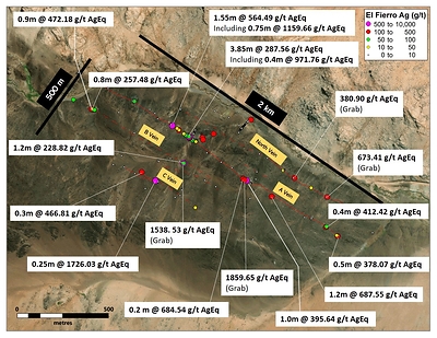 Figure 1. Significant results at El Fierro Bajo zone (CNW Group/Sable Resources Ltd.)