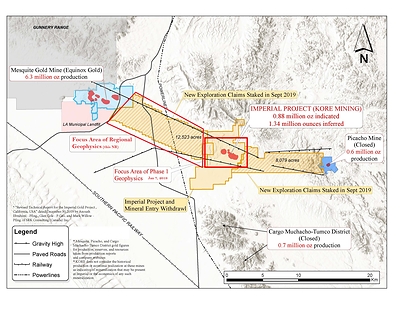FIGURE 3: IMPERIAL GOLD PROJECT CLAIMS MAP (CNW Group/Kore Mining)