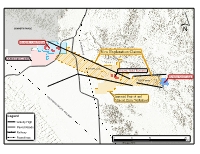 Map of KORE's Imperial Project and newly staked claims (CNW Group/Kore Mining)