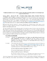 Wallbridge Extends the Lower Tabasco Zone by 230 Metres Down-Dip and Receives First High-Grade Assays from Orion Veins (CNW Group/Wallbridge Mining Company Limited)
