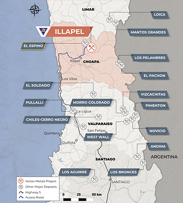 Vortex Metals Concludes the Definitive Agreement to Acquire an 80% Interest in the Illapel Copper Project, Chile (CNW Group/Vortex Metals)
