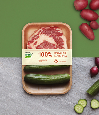 Thermoformed cardboard tray 100% recycled and recyclable (CNW Group/Cascades Inc.)