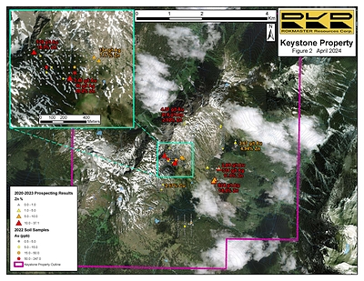 Keystone Property Map (CNW Group/Rokmaster Resources Corp.)