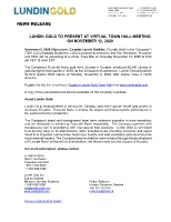 Lundin Gold to Present at Virtual Town Hall Meeting on November 12, 2020 (CNW Group/Lundin Gold Inc.)