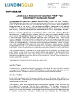 Lundin Gold Receives Exploration Permit for High Priority Barbasco Target (CNW Group/Lundin Gold Inc.)