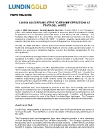 Lundin Gold Begins Steps to Resume Operations at Fruta Del Norte (CNW Group/Lundin Gold Inc.)