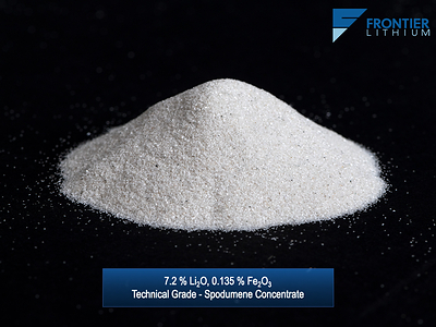 Technical Grade 7.2% Li2O - Spodumene Concentrate (CNW Group/Frontier Lithium Inc.)