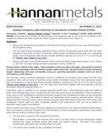 Hannan Doubles Land Position at Sacanche to 60km Strike in Peru (CNW Group/Hannan Metals Ltd.)