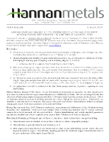 Hannan Samples 3 Metres @ 2.5% Copper and 22 g/t Silver in Outcrop (CNW Group/Hannan Metals Ltd.)