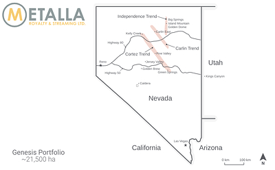 Royalty Portfolio Map (CNW Group/Metalla Royalty and Streaming Ltd.)