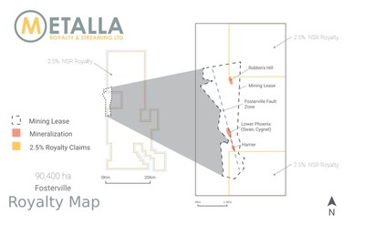 Metalla Fosterville Royalty Map (CNW Group/Metalla Royalty and Streaming Ltd.)