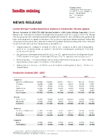 Lundin Mining Provides Operational Outlook & Shareholder Returns Update (CNW Group/Lundin Mining Corporation)