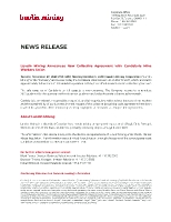 Lundin Mining Announces New Collective Agreement with Candelaria Mine Workers Union (CNW Group/Lundin Mining Corporation)
