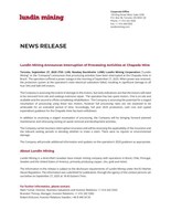 Lundin Mining Announces Interruption of Processing Activities at Chapada Mine (CNW Group/Lundin Mining Corporation)