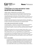 Canadian Utilities Limited Q3-2020 Earnings (CNW Group/Canadian Utilities Limited)