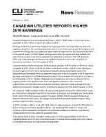 Canadian Utilities Limited 2019 Year End Financial News Release. (CNW Group/Canadian Utilities Limited)