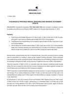 OceanaGold Provides Annual Resource and Reserve Statement Update (CNW Group/OceanaGold Corporation)