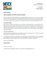 NGEx Minerals Grants Stock Options (CNW Group/NGEx Minerals Ltd.)