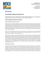 NGEx Minerals Reports Q2 2020 Results (CNW Group/NGEx Minerals Ltd.)
