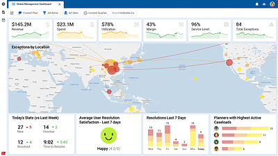 The global management dashboard as part of the new Kinaxis Command & Control Center. (CNW Group/Kinaxis Inc.)