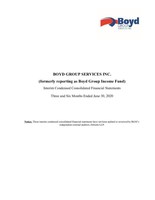 Boyd Group Services Inc. Reports Second Quarter 2020 Results (CNW Group/Boyd Group Services Inc.)