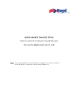 Boyd Group Income Fund Interim Condensed Consolidated Financial Statements (CNW Group/Boyd Group Income Fund)