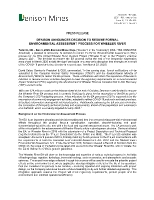 Denison announces decision to resume formal Environmental Assessment process for Wheeler River (CNW Group/Denison Mines Corp.)