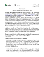 Denison Reports Results From Q3 2020 (CNW Group/Denison Mines Corp.)