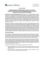 Denison Announces Independent "Proof of Concept" Achieved for Application of ISR Mining Method at Phoenix and Details of 2020 ISR Field Program (CNW Group/Denison Mines Corp.)