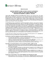 Denison Reports Completion of Highly Successful 2019 ISR Field Test at the Phoenix Deposit and Initiation of ISR Metallurgical Testing (CNW Group/Denison Mines Corp.)
