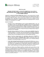 Denison Reports Installation of Commercial Scale Wells and Provides Operational Update from Ongoing ISR Field Test at the Phoenix Deposit (CNW Group/Denison Mines Corp.)