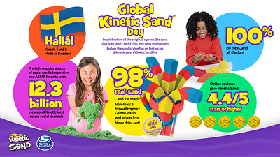 Global Kinetic Sand Day celebrates the original, squeezable sand that is so oddly satisfying, you can’t put it down. (CNW Group/Spin Master)