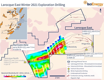 Figure 4 – Planned Exploration Drilling Areas – Jan to Mar 2021 (CNW Group/IsoEnergy Ltd.)