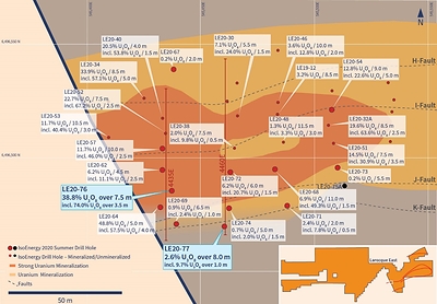 Figure 2 – Hurricane Zone Drill Hole Location Map (CNW Group/IsoEnergy Ltd.)