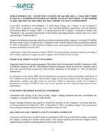 Surge Energy Inc. Announces Closing of $40 Million, 4 Year BDC Term Facility; Confirms Extension of Credit Facility Maturity to December 31, 2021; Receipt of $50.6 Million EDC Credit Facility Commitment (CNW Group/Surge Energy Inc.)