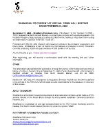 ShaMaran to Present at Virtual Town Hall Meeting on September 24, 2020 (CNW Group/ShaMaran Petroleum Corp.)