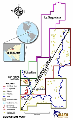 Mako Mining Further Expands Its Mineral Concessions In Nicaragua (CNW Group/Mako Mining Corp.)