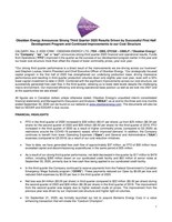 Obsidian Energy Announces Strong Third Quarter 2020 Results Driven by Successful First Half Development Program and Continued Improvements to our Cost Structure Press Release (CNW Group/Obsidian Energy Ltd.)