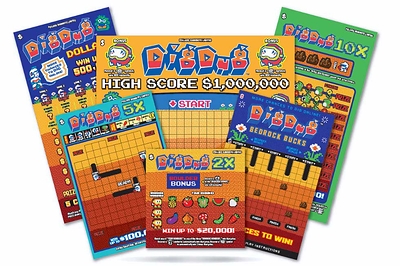 Concept ticket art featuring DIG DUG™ (CNW Group/Pollard Banknote Limited)