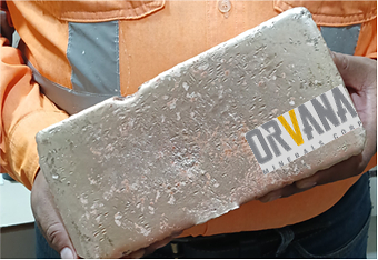 Photo 1: Dore bar from the first gold pour after the Don Mario Plant Restart (CNW Group/Orvana Minerals Corp.)