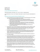 Lucara Announces Q3 2019 Results (CNW Group/Lucara Diamond Corp.)