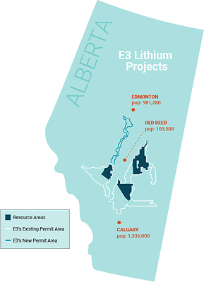 Figure 1: E3 Metals Alberta Lithium Project Permit Area Outline (CNW Group/E3 Metals Corp.)
