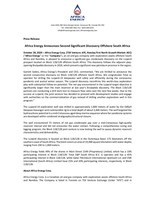 Africa Energy Announces Second Significant Discovery Offshore South Africa (CNW Group/Africa Energy Corp.)