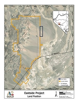 MAP: EASTSIDE PROJECT NEW CLAIMS (CNW Group/A2 Gold Corp)