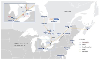 Location Map - First Cobalt Refinery (CNW Group/First Cobalt Corp.)